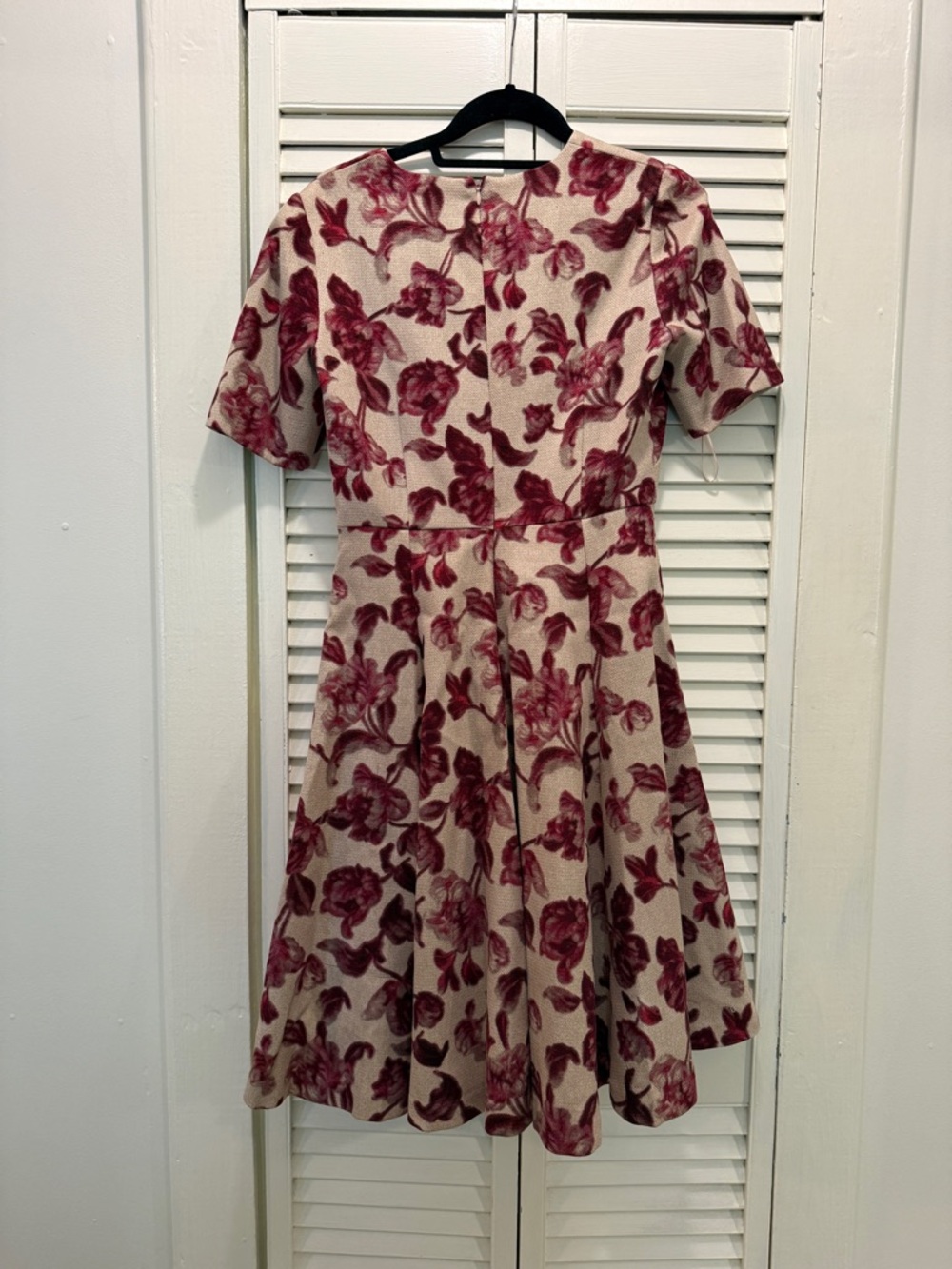 Gal Meets Glam Edith Cream Midi Dress with Berry Floral Print - Picture 8 of 9